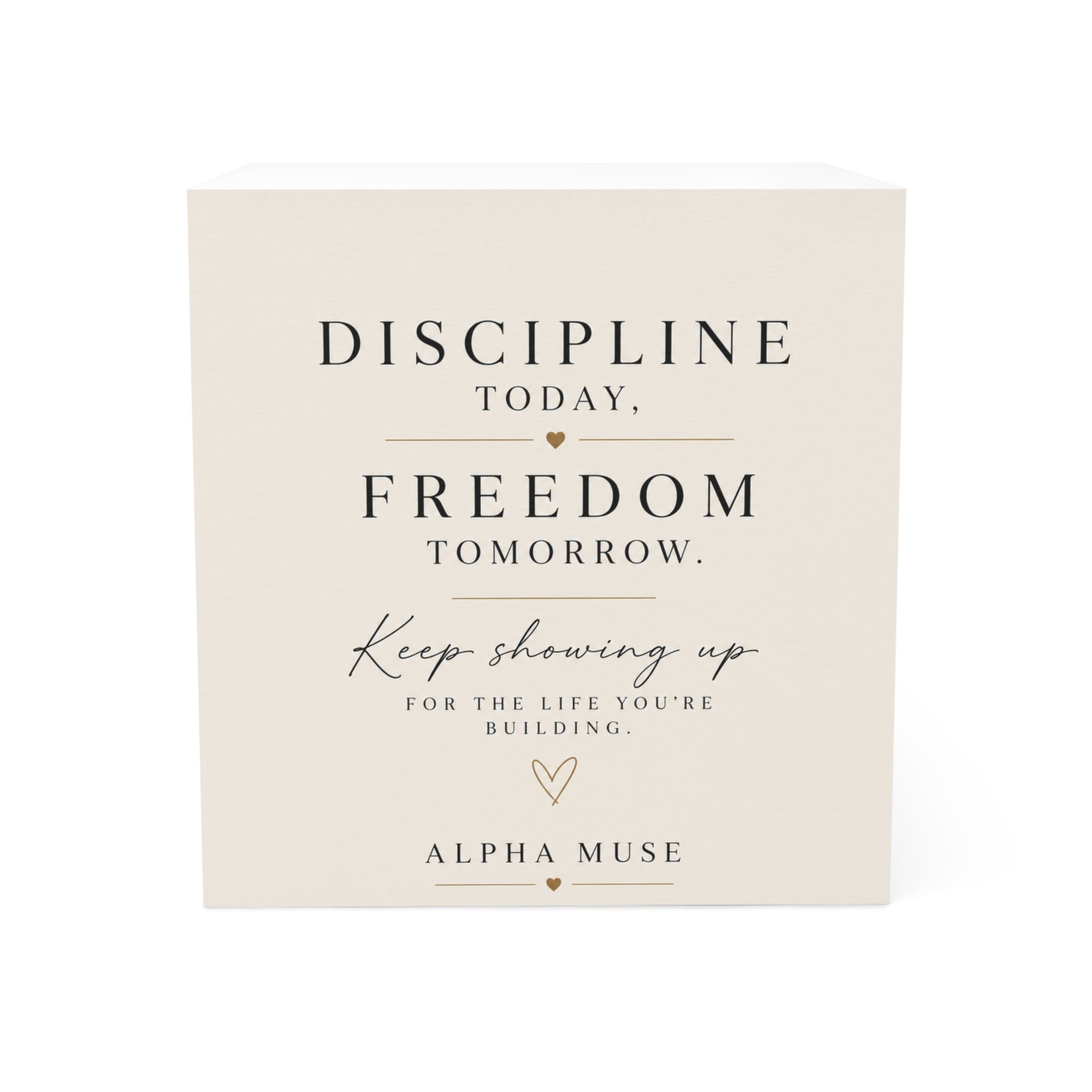 Note Cube — 'Discipline Today, Freedom Tomorrow' Inspirational Desk Notes