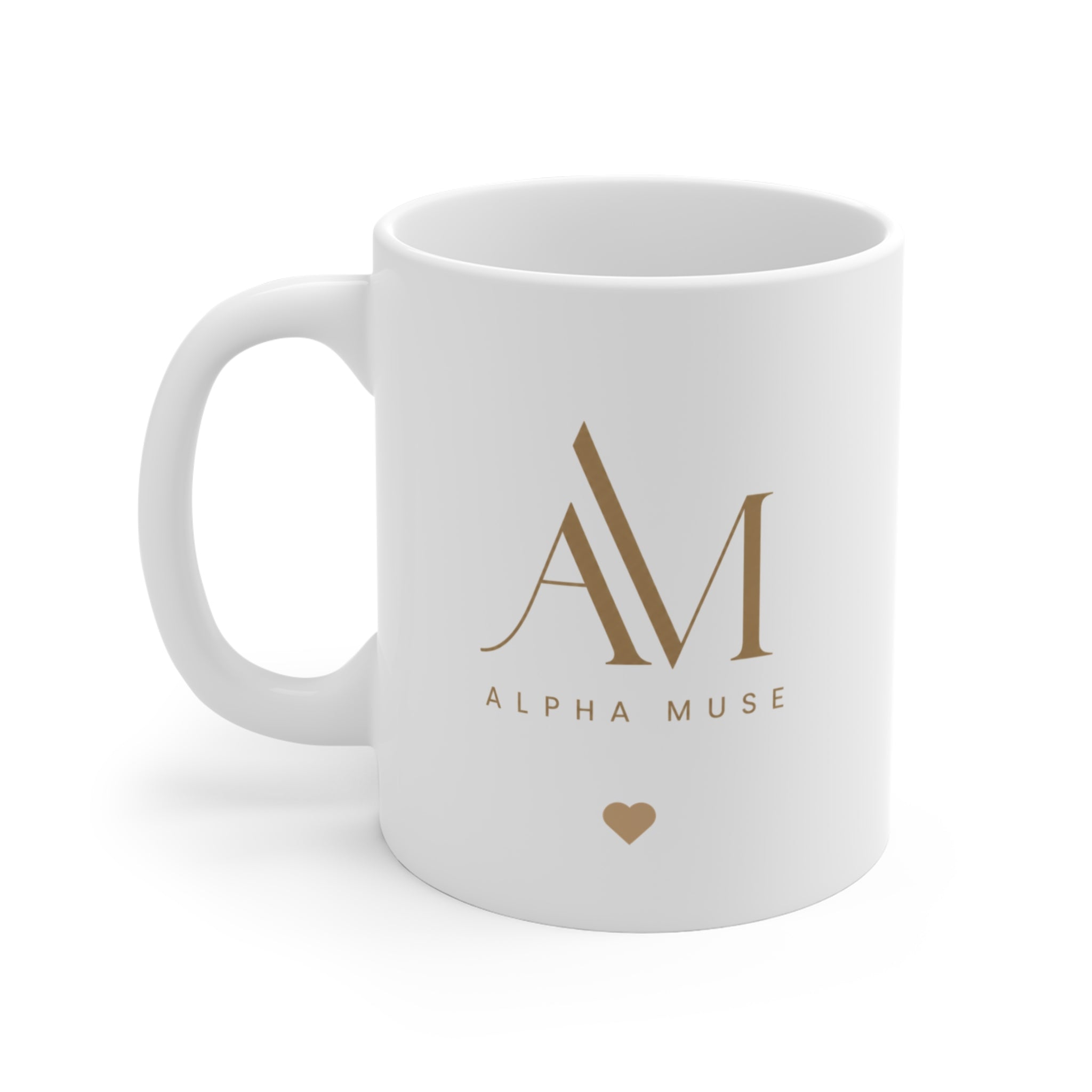 Alpha Muse 11oz Coffee Mug — AM Logo Ceramic Tea Cup