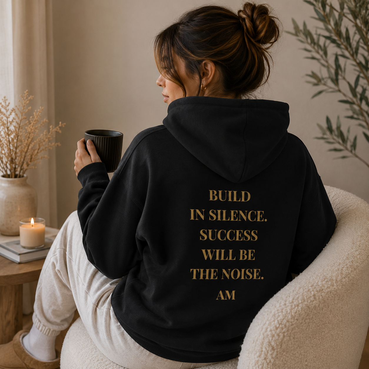 Hoodie — "Be Bold in Silence. Success Will Be the Noise." Inspirational Pullover