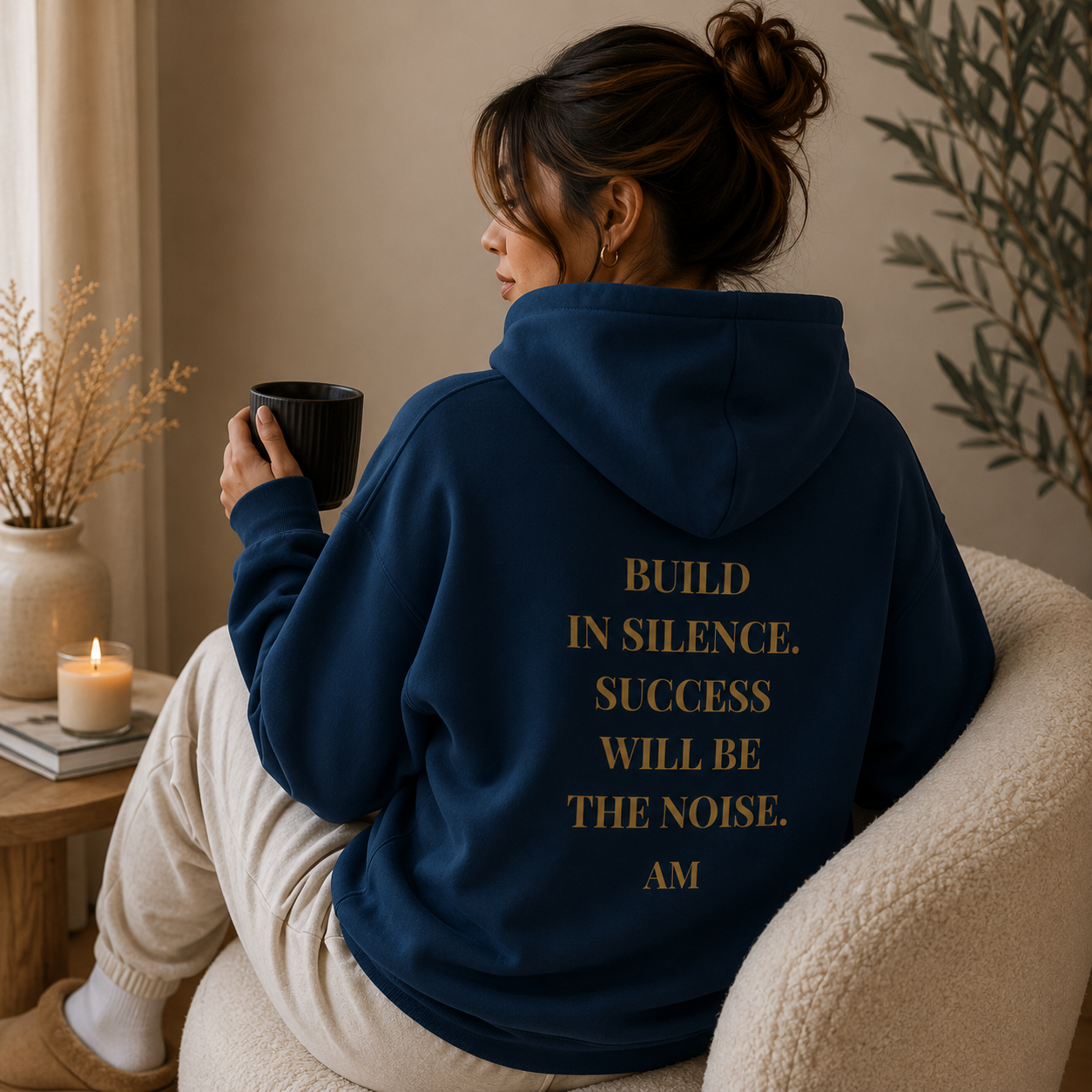 Hoodie — "Be Bold in Silence. Success Will Be the Noise." Inspirational Pullover
